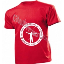 Tricou rosu mesaj Pot Totul in Hristos!